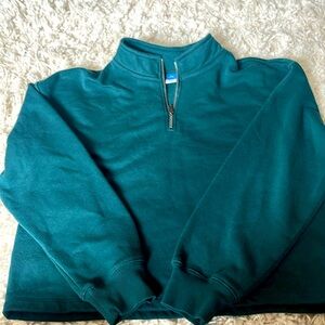 Old Navy Green 3/4 neck zip up sweatshirt